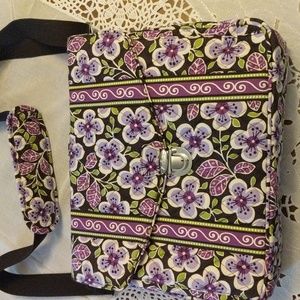 Laptop Messenger VERA BRADLEY   Plum Petals.Retired NWOT